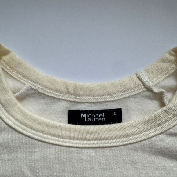 Michael Lauren Cream Oat Long Sleeve Zipper Side Sweater Size Small NWT - Picture 2 of 5